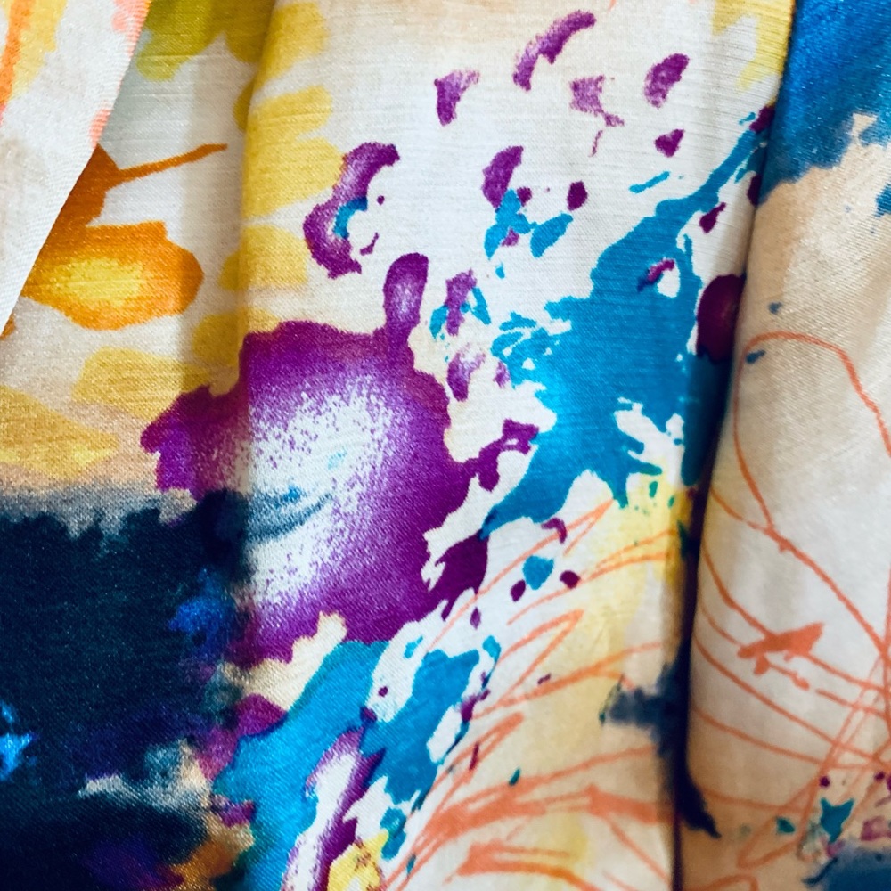 Vintage Silk DVM Diane Von Furstenberg Abstract Floral Statement Jacket Sz S/XS